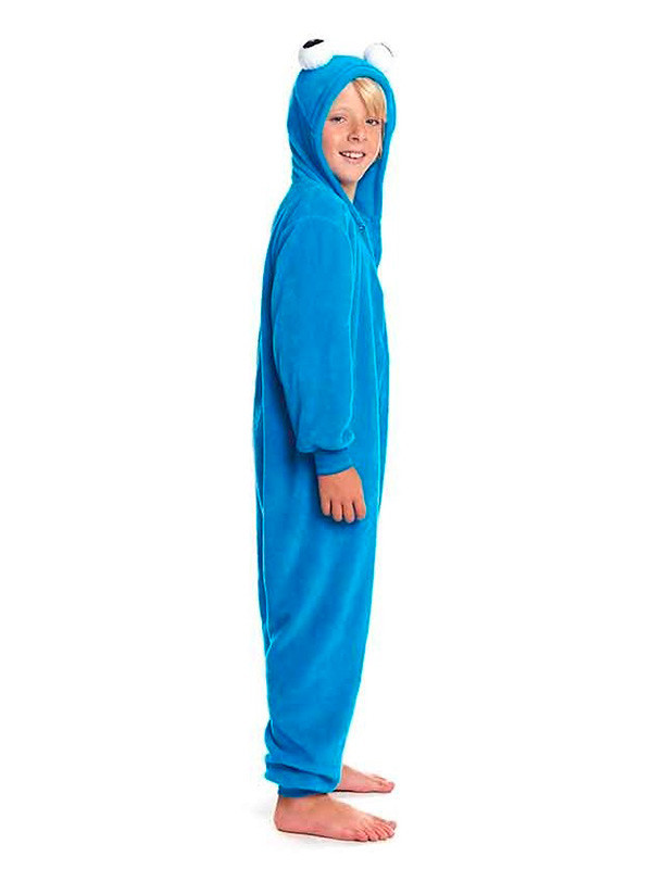 Disfraz Monstruo azul kigurumi infantil lateral