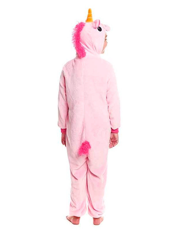 Disfraz unicornio rosa kigurumi infantil espalda