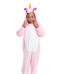 Disfraz unicornio rosa kigurumi infantil