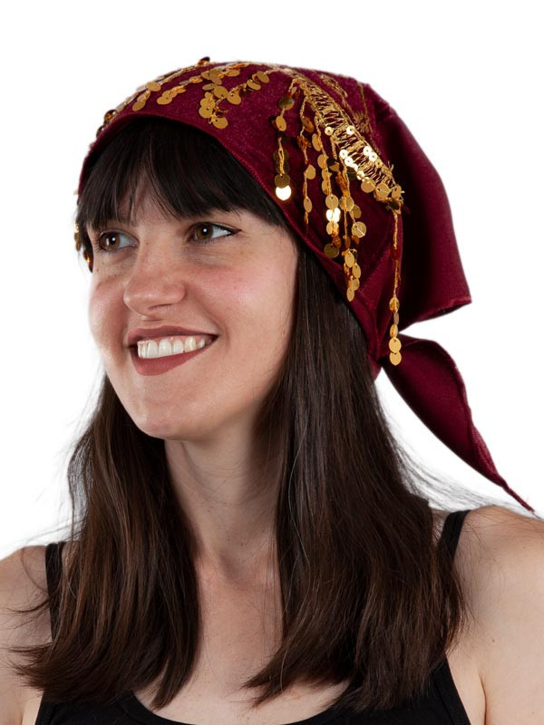 Pañuelo zíngara lentejuelas para cabeza