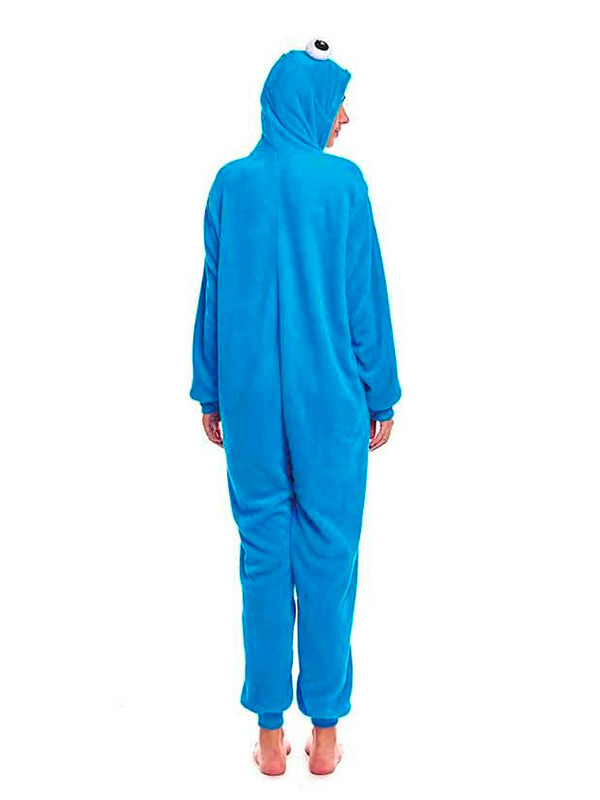 Disfraz Monstruo azul kigurumi adulto detalle