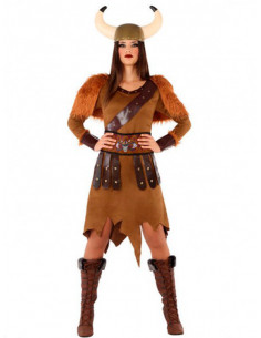 Disfraz de vikinga salvaje para mujer