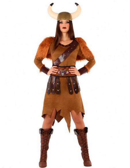 Disfraz de vikinga salvaje para mujer