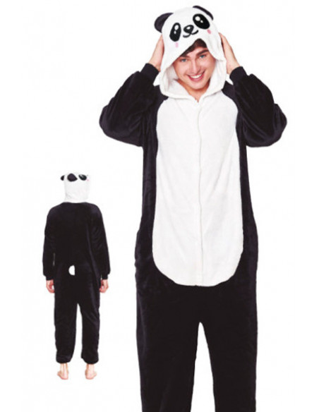 Disfraz oso panda Kigurumi adulto espalda