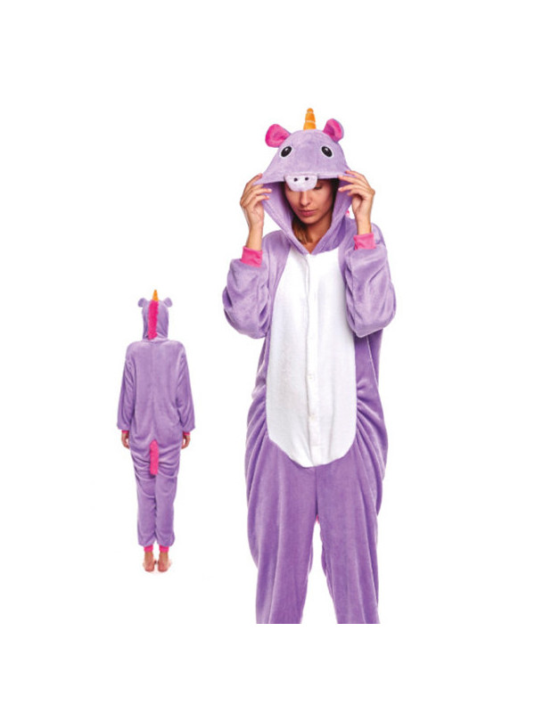 Disfraz unicornio lila Kigurumi adulto