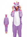 Disfraz unicornio lila Kigurumi adulto
