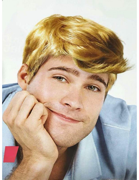 Peluca hombre flequillo rubio