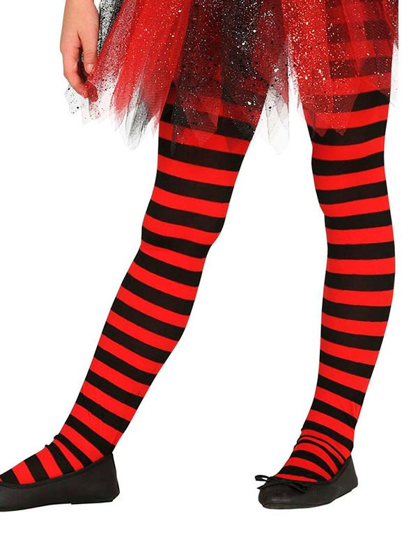 Panty de rayas infantil rojas