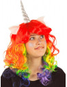 Peluca unicornio arcoiris