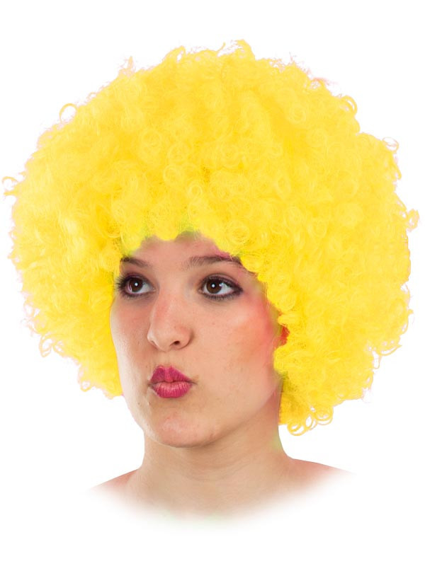 Peluca de payaso amarilla