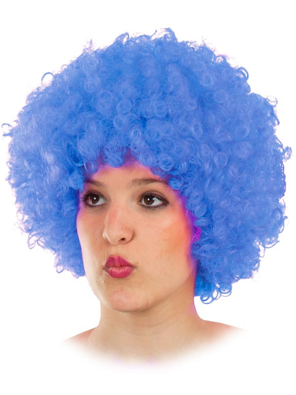 Peluca de payaso azul