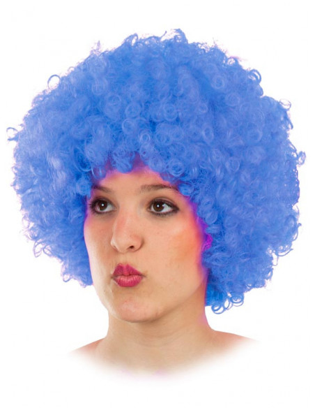 Peluca de payaso azul
