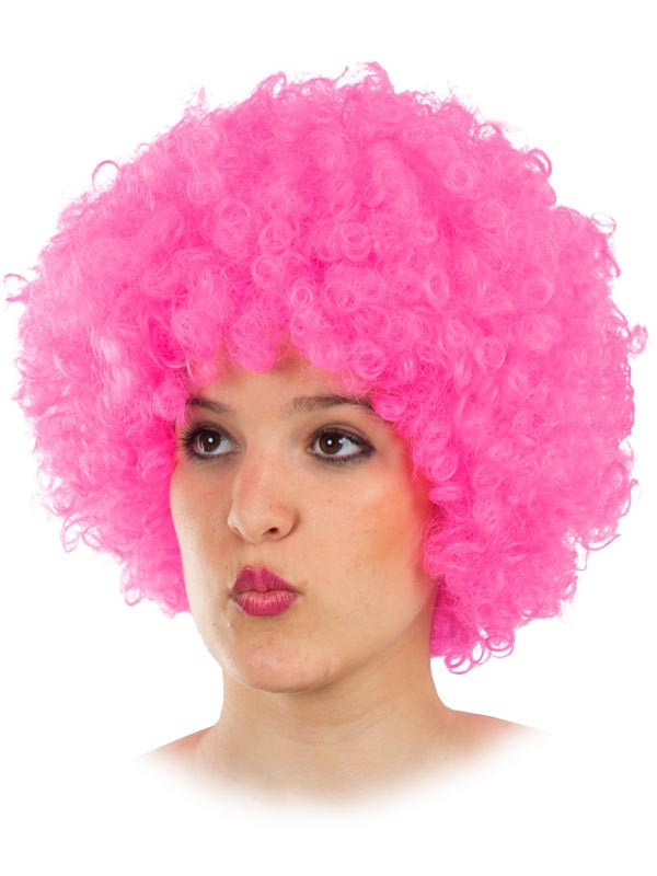 Peluca de payaso rosa