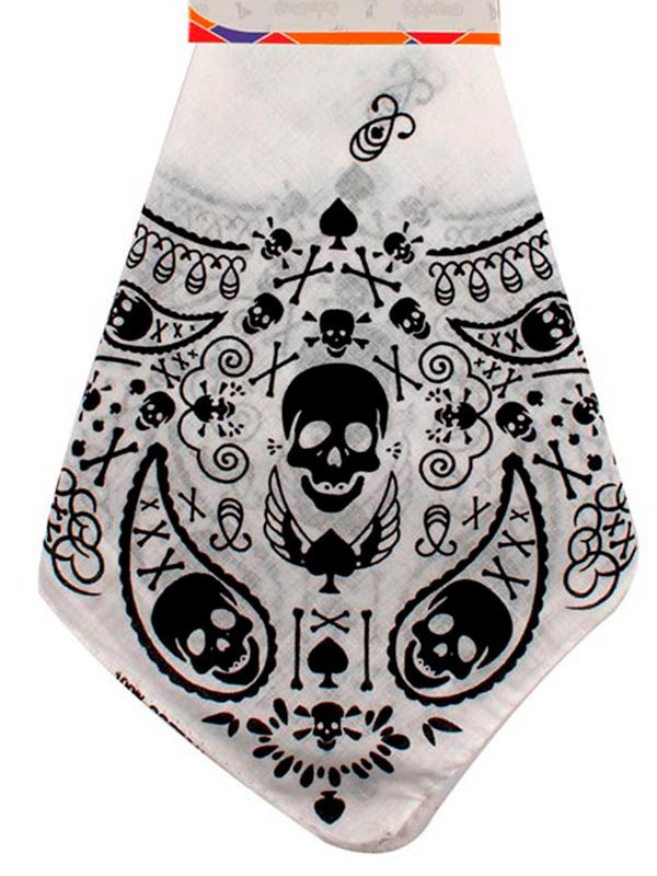 Pañuelo calaveras blanco