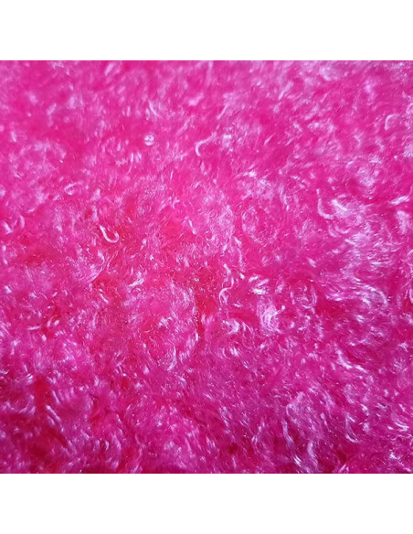 Tela de pelo rizado animalia rea fucsia detalle