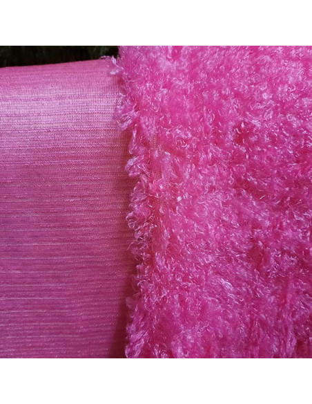 Tela de pelo rizado animalia rea fucsia