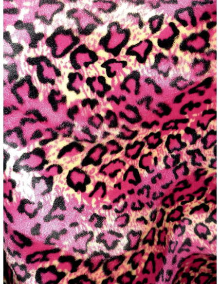 Tejido Mutón Leopardo fucsia