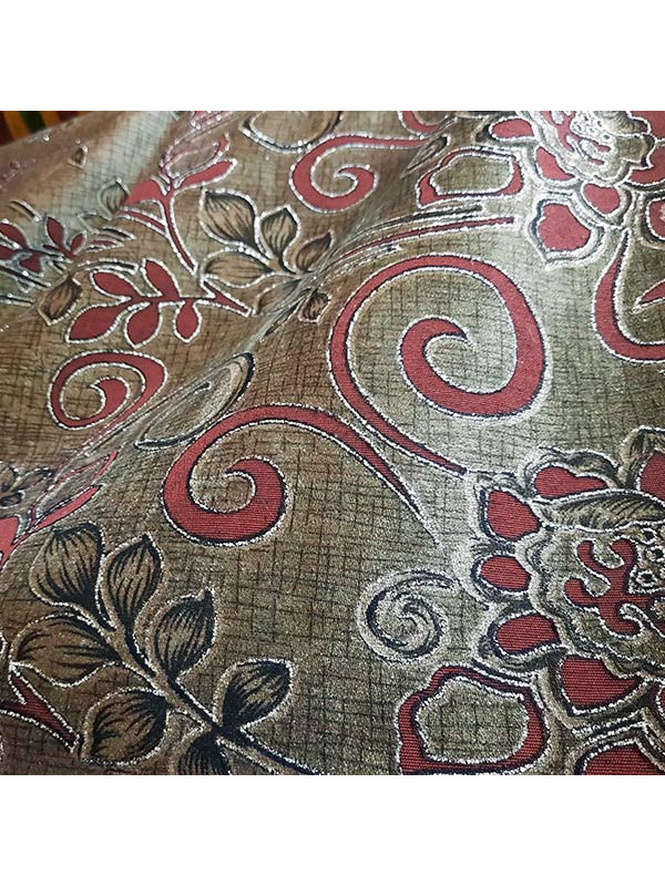 Tejido antelina brocada con estampado en plata