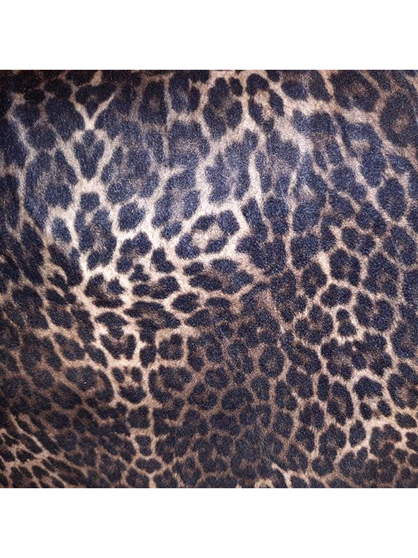 Tela estampado leopardo elástico marron