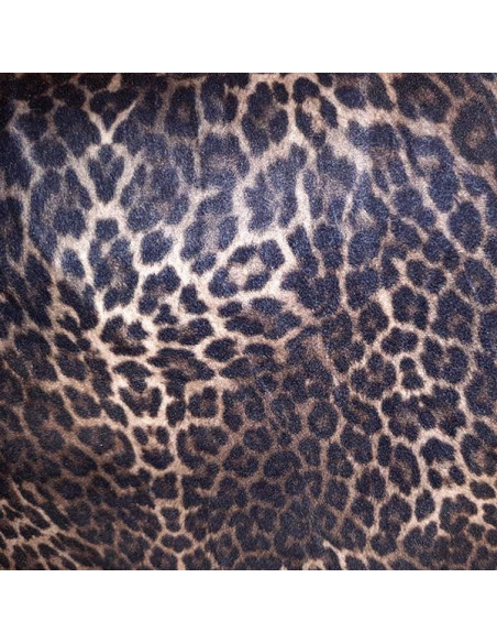 Tela estampado leopardo elástico marron