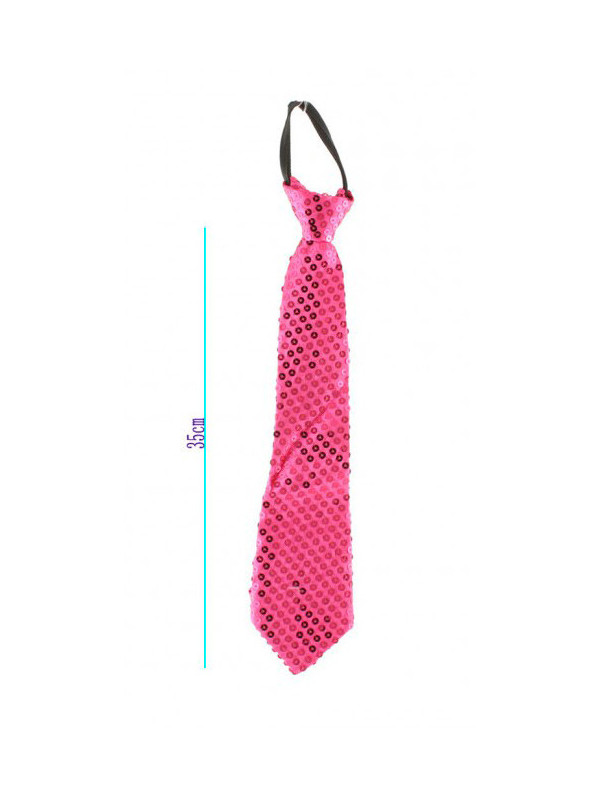 Corbata de lentejuelas unisex rosa