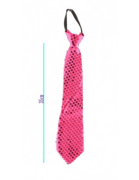 Corbata de lentejuelas unisex rosa