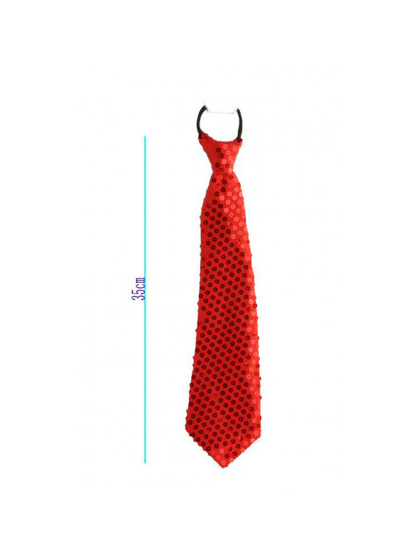 Corbata de lentejuelas unisex rojo medida