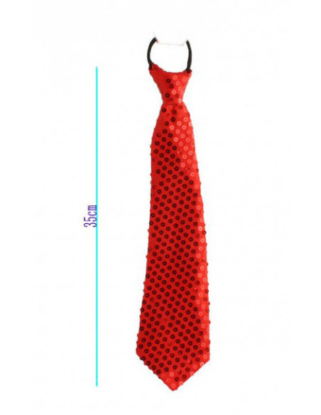 Corbata de lentejuelas unisex rojo medida