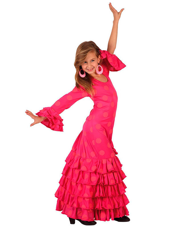 Vestido andaluza niña rosa