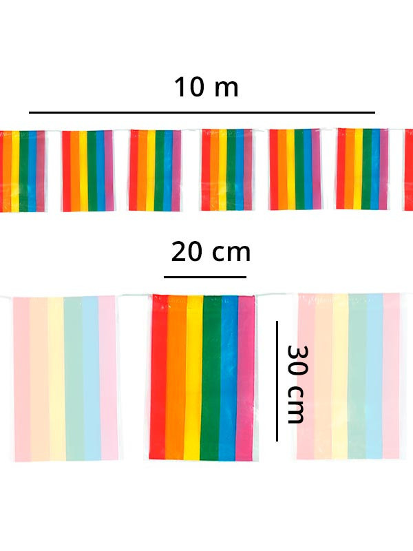 Banderines Arco Iris de plástico
