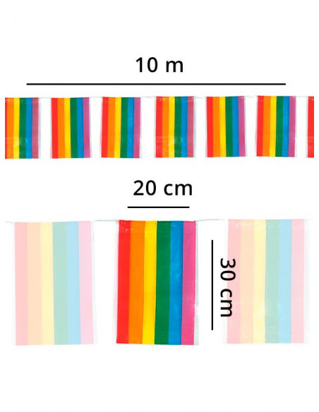 Banderines Arco Iris de plástico