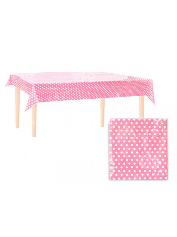 Mantel de lunares rosa