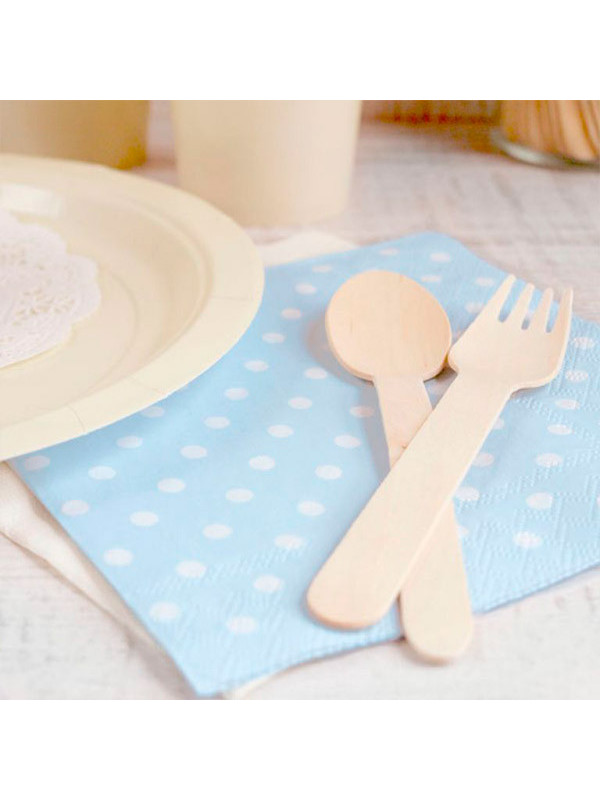 Servilletas de lunares azul detalle