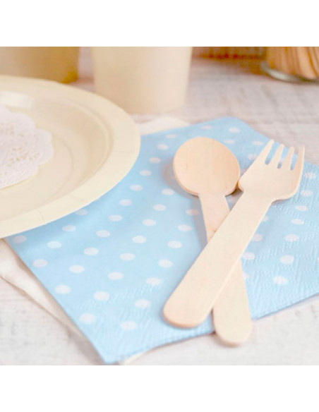 Servilletas de lunares azul detalle