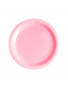 6 Platos de cartón colores rosa
