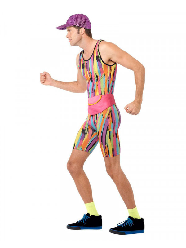 Disfraz instructor de aerobic 80s lateral