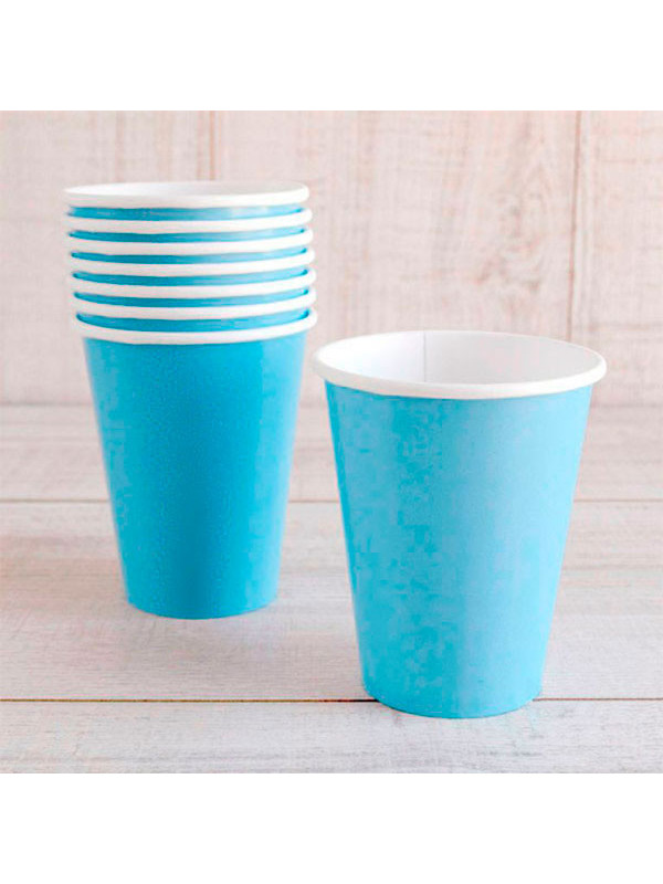 12 Vasos de cartón azul