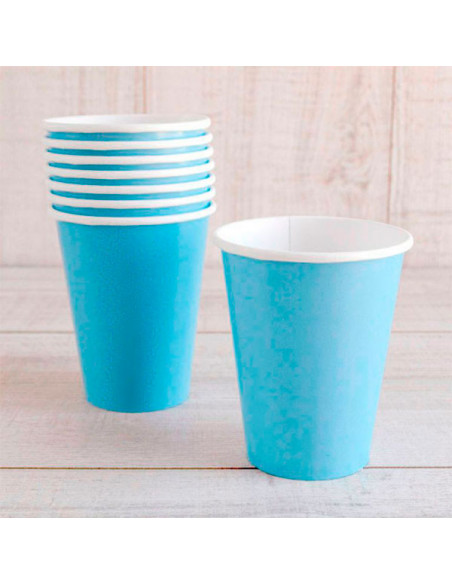 12 Vasos de cartón azul
