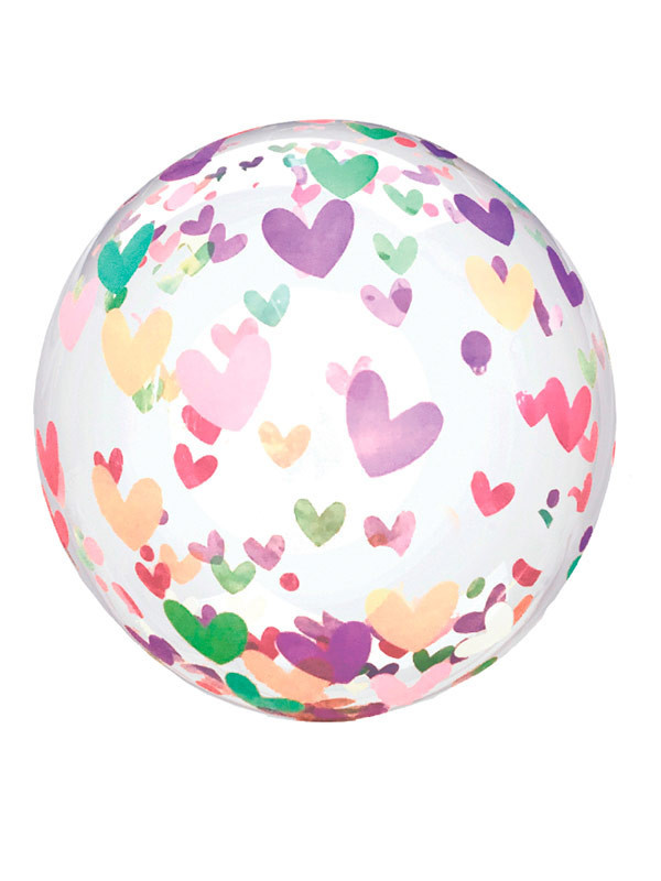 Globo transparente corazones