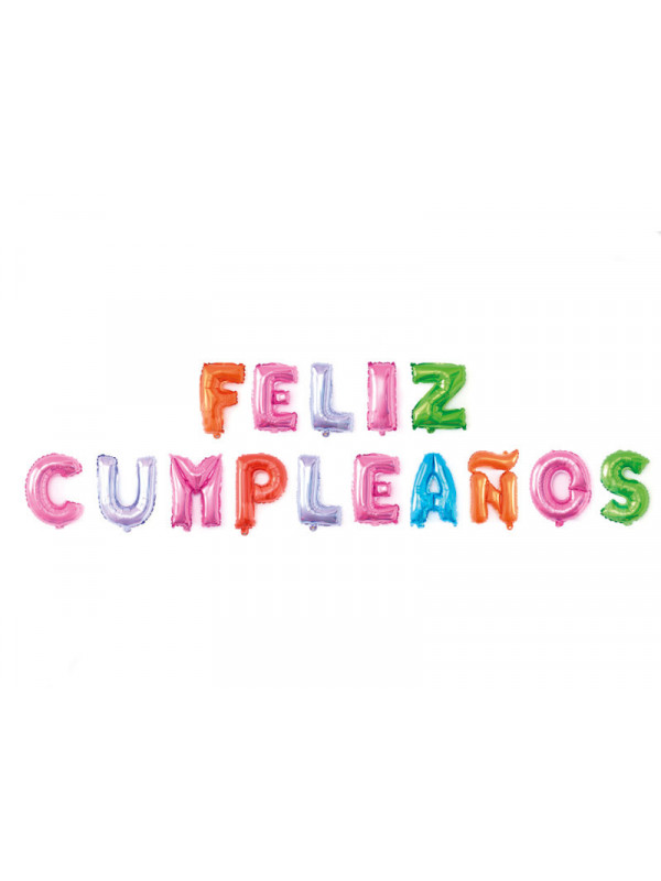 Globos Feliz Cumpleaños letras