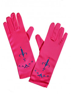 Guantes de princesa rosa infantil