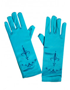 Guantes de princesa azul infantil