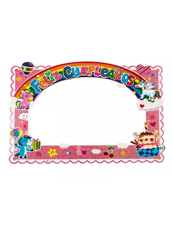 Marco photocall cumpleaños rosa