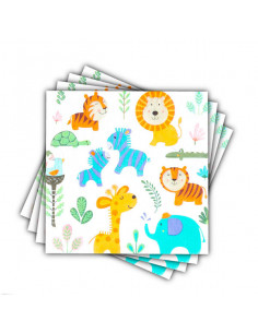 12 Servilletas animales zoo