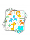 12 Servilletas animales zoo