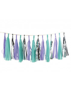 Guirnalda de flecos o tassel diy mint-lila