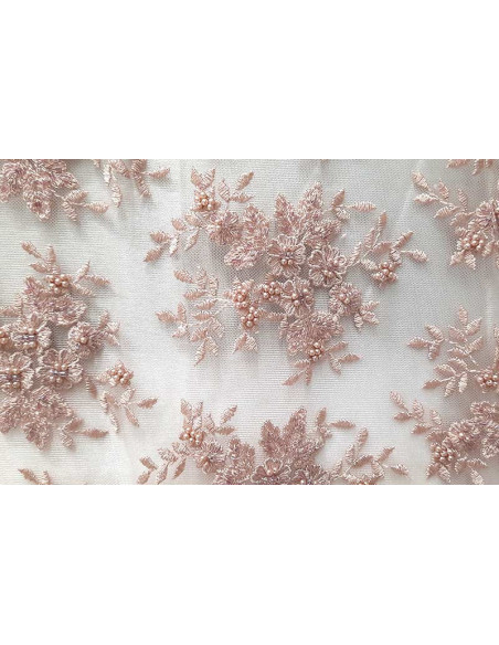 Tul bordado con hilo y piedras Anne detalles