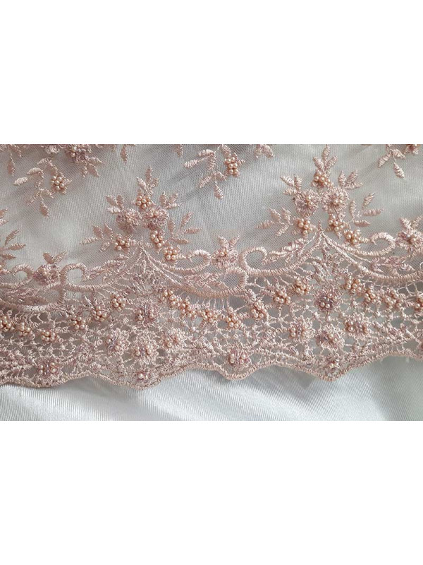 Tul bordado con hilo y piedras Anne terminacion