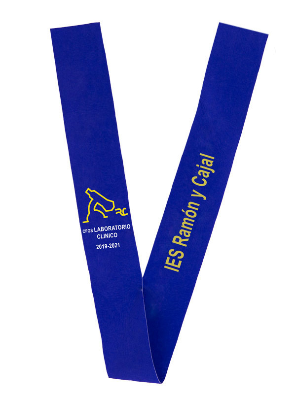 Beca de graduación personalizada azul