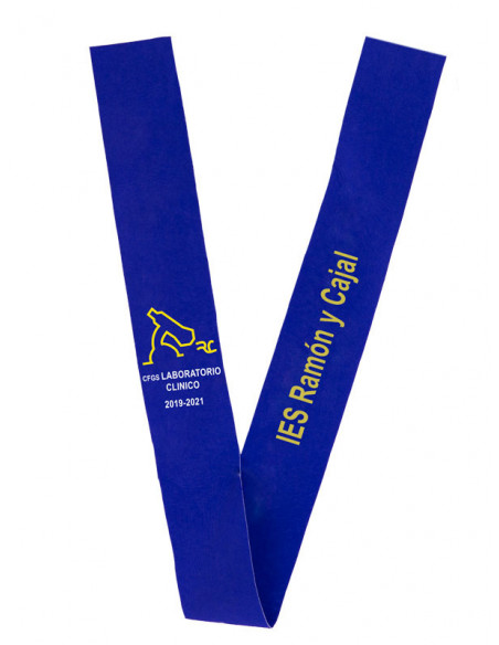 Beca de graduación personalizada azul